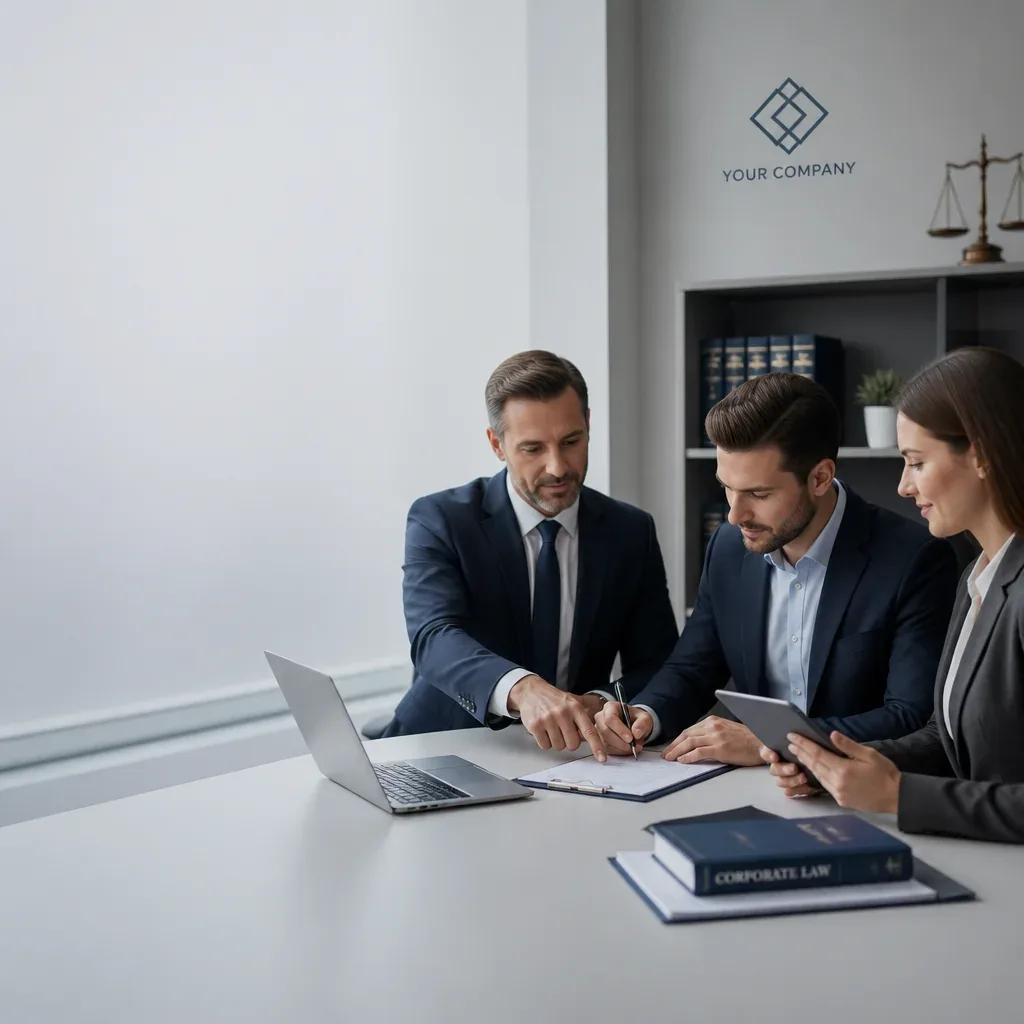 Corporate legal consultation in office environment